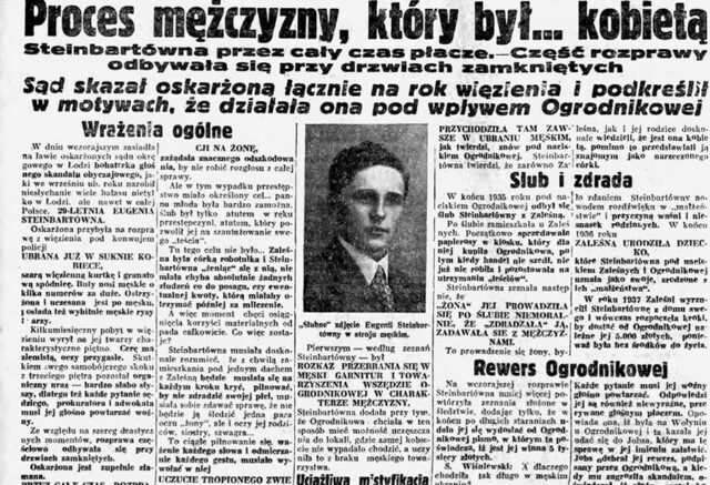 Archiwalna gazeta z artykułem o Eugeniuszu Steibarcie