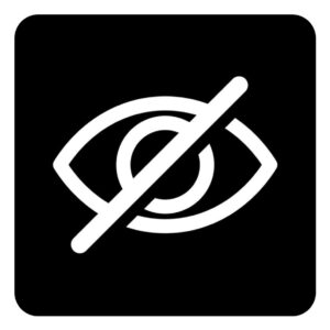 przekreślone oko - symbol wrażliwych treści