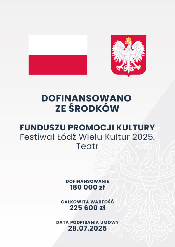 plakat z informacją o finansowaniu MKIDN - teatr