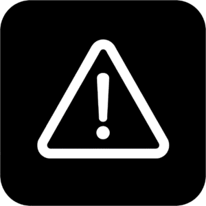 Trójkąt z wykrzyknikiem na czarnym tle - trigger warning