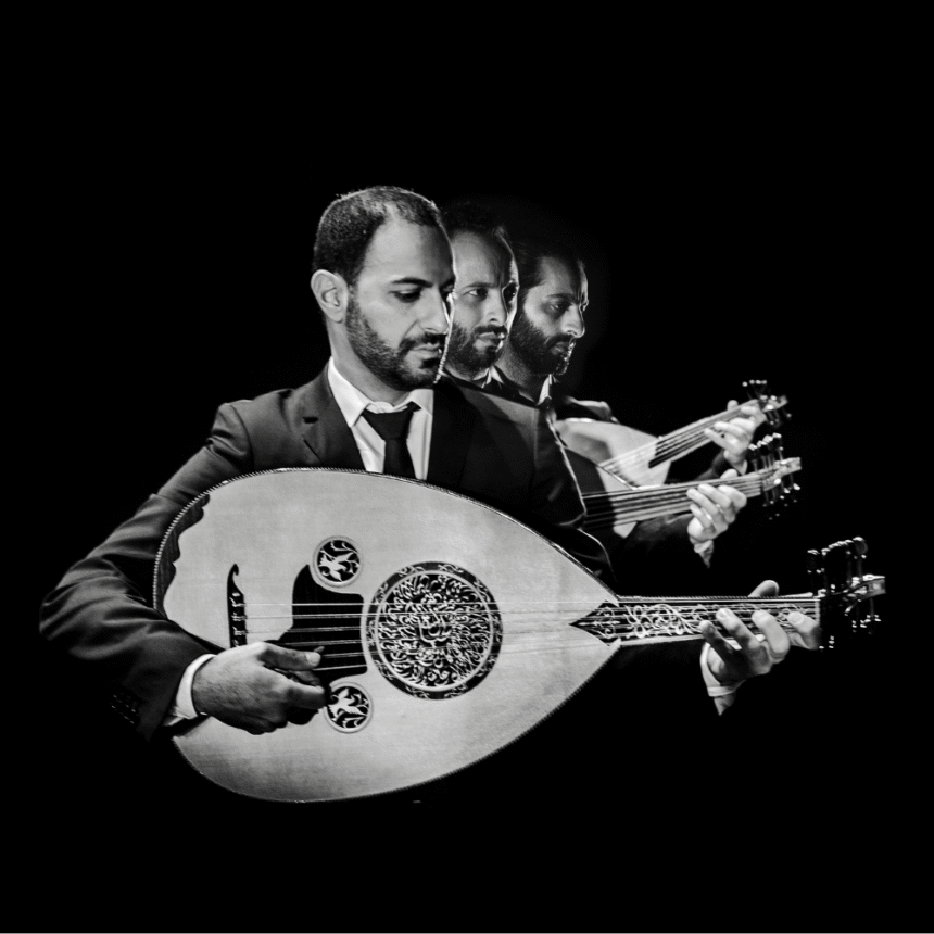 Trzech mężczyzn z instrumentem oud